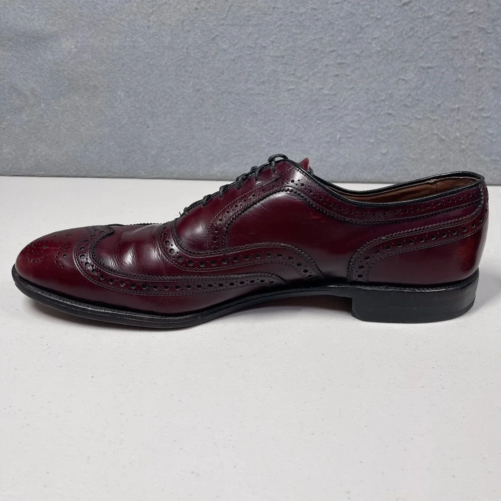 Allen Edmonds Shoes Mens Size 14B McAllister Wingtip Oxford Burgundy Leather